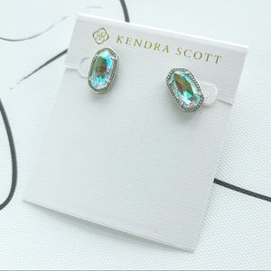 Kendra Scott Ellie silver stud earrings dichroic